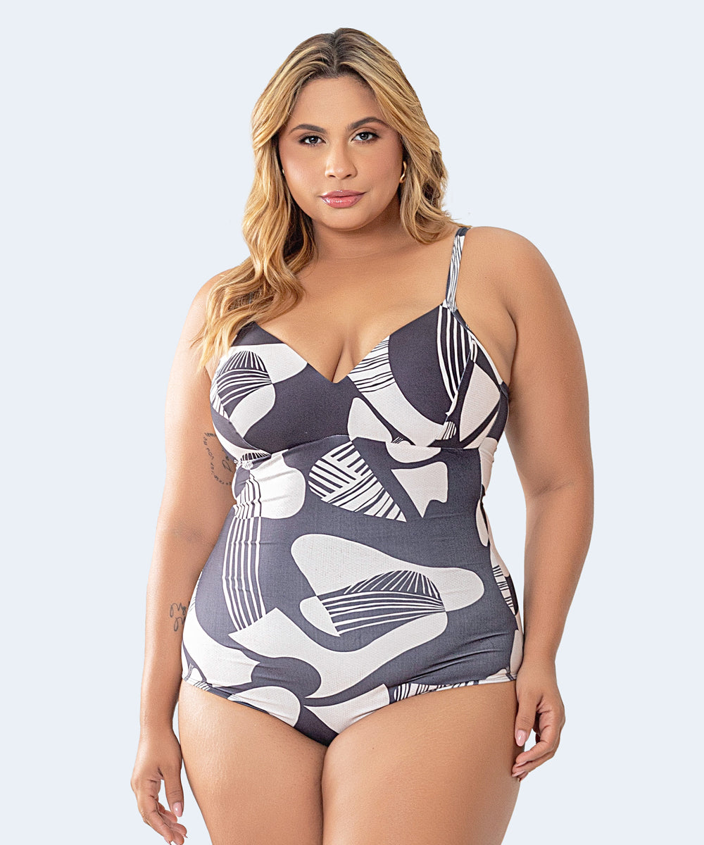 Maio com Bojo Plus Size Estampado FAMILIA ESTAMPADA - PATHY